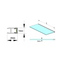 LED strip profile for glass and shelf 25x14mm (2m)