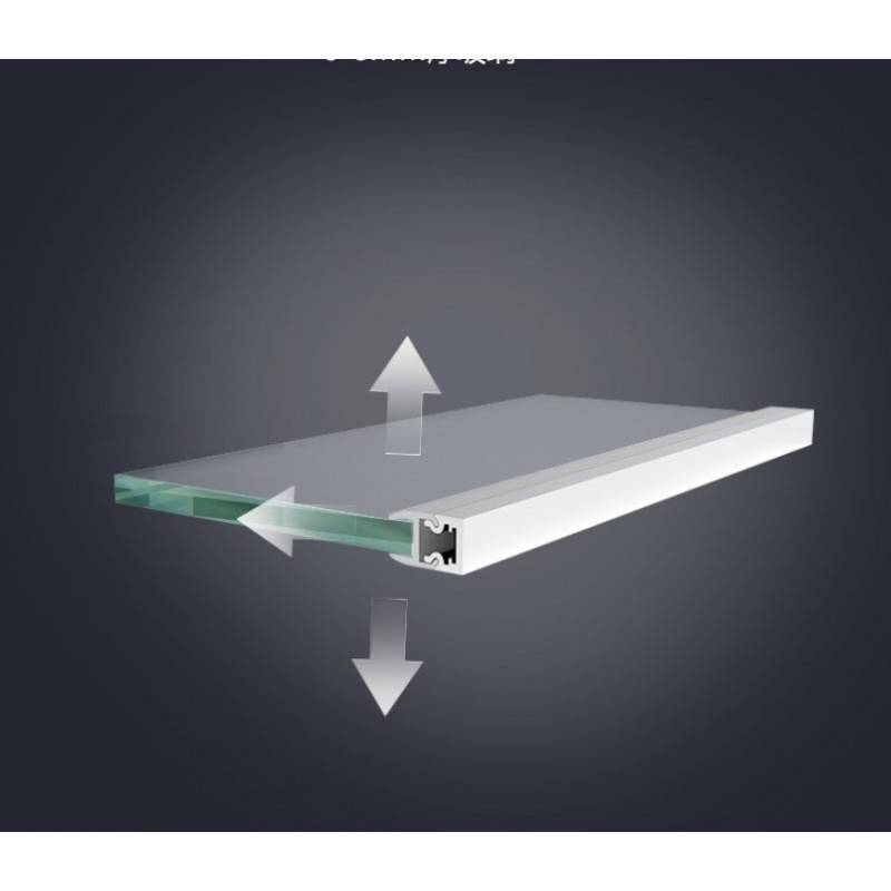 LED strip profile for glass and shelf 25x14mm (2m)