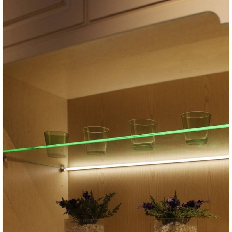 LED strip profile for glass and shelf 25x14mm (2m)