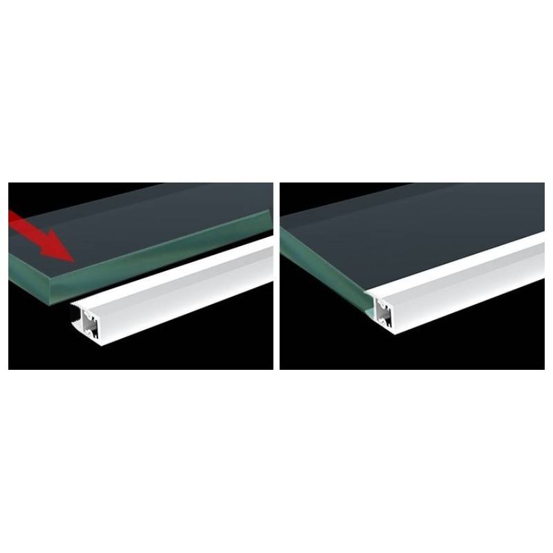 LED strip profile for glass and shelf 25x14mm (2m)