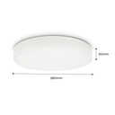 Waterproof circular LED ceiling lamp white 24W CCT - 2400lm - IP65