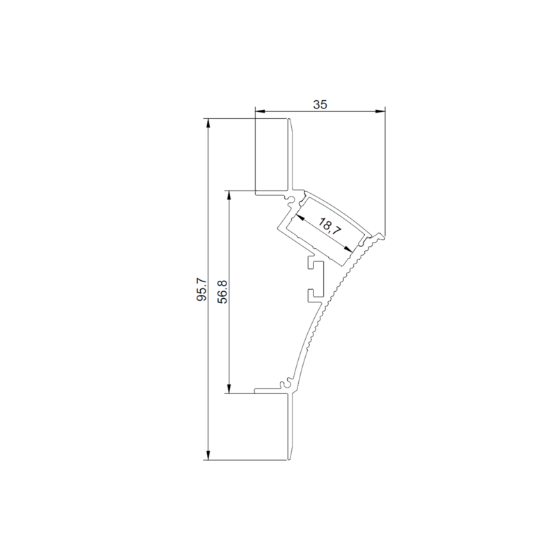 Profile for LED strip integration Plaster/Pladur 96x35 Trimless Bottom/Up Corner (2m)