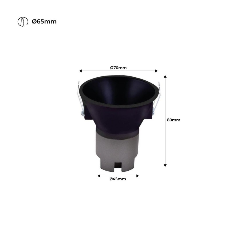 Recessed LED spotlight "KOPPA"-  6W - 15º Optics - Cutout Ø 65mm - Low UGR