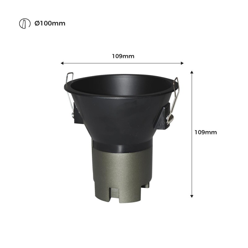 Recessed LED spotlight 11W "KOPPA"- Optics 15º - Cut Ø 100mm - Low UGR