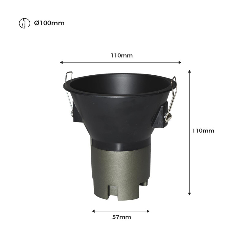 Recessed LED spotlight 11W "KOPPA"- Optics 24º - Cut Ø 100mm - Low UGR