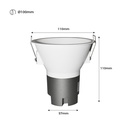 Recessed LED spotlight 11W "KOPPA"- Optics 24º - Cut Ø 100mm - Low UGR