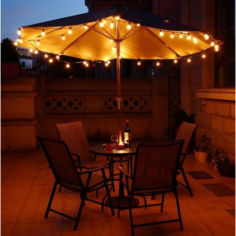 LED garland white cable 10 LED bulbs 3000ºK - 8 meters