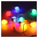 Multicolor LED garland white wire 10 LED bulbs - 8 meters