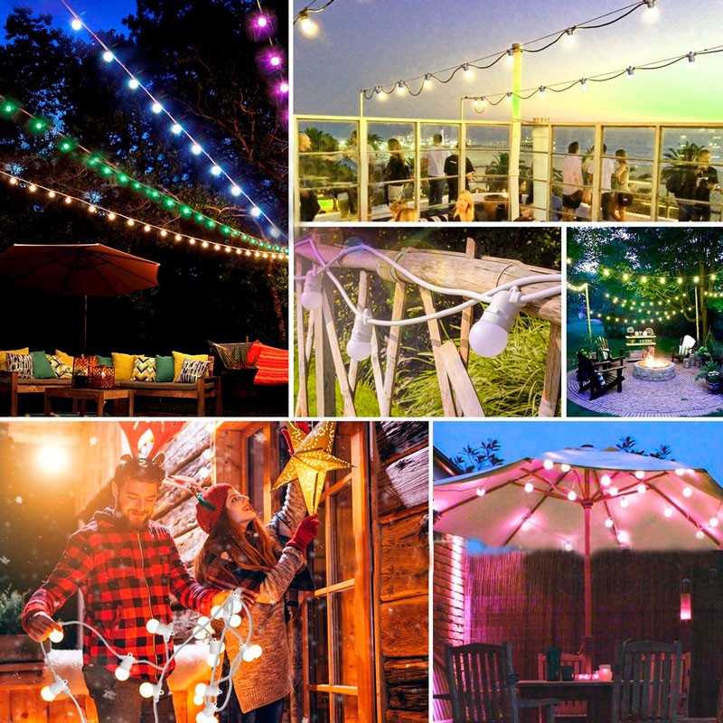 Multicolor LED garland white wire 10 LED bulbs - 8 meters