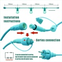 Decorative garland of 10 meters for outdoor interconnectable 10 meters