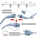 Decorative garland of 10 meters for outdoor interconnectable 10 meters