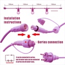 Decorative garland of 10 meters for outdoor interconnectable 10 meters
