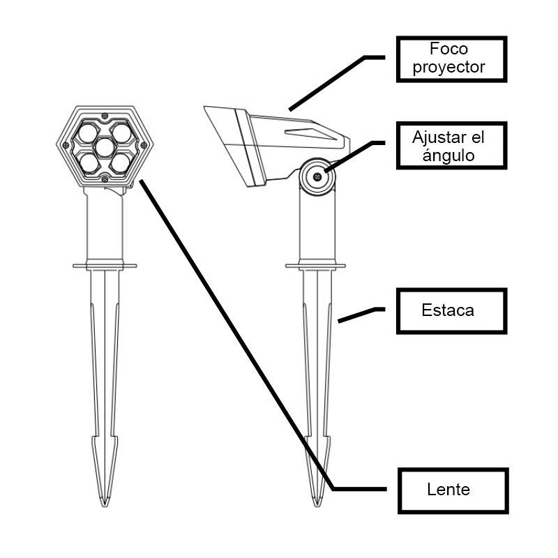 Double Outdoor Solar Spotlight 3W IP65