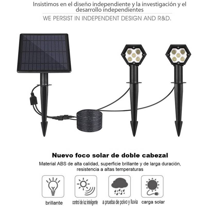 Double Outdoor Solar Spotlight 3W IP65