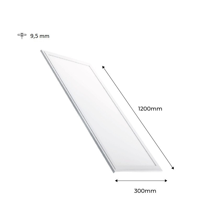 Slim surface LED panel 120X30 cm - Driver Philips - 44W - UGR19 - With mounting KIT