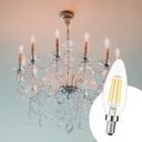 LED candle bulb E14 C35 filament 5W transparent
