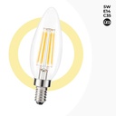 LED candle bulb E14 C35 filament 5W transparent