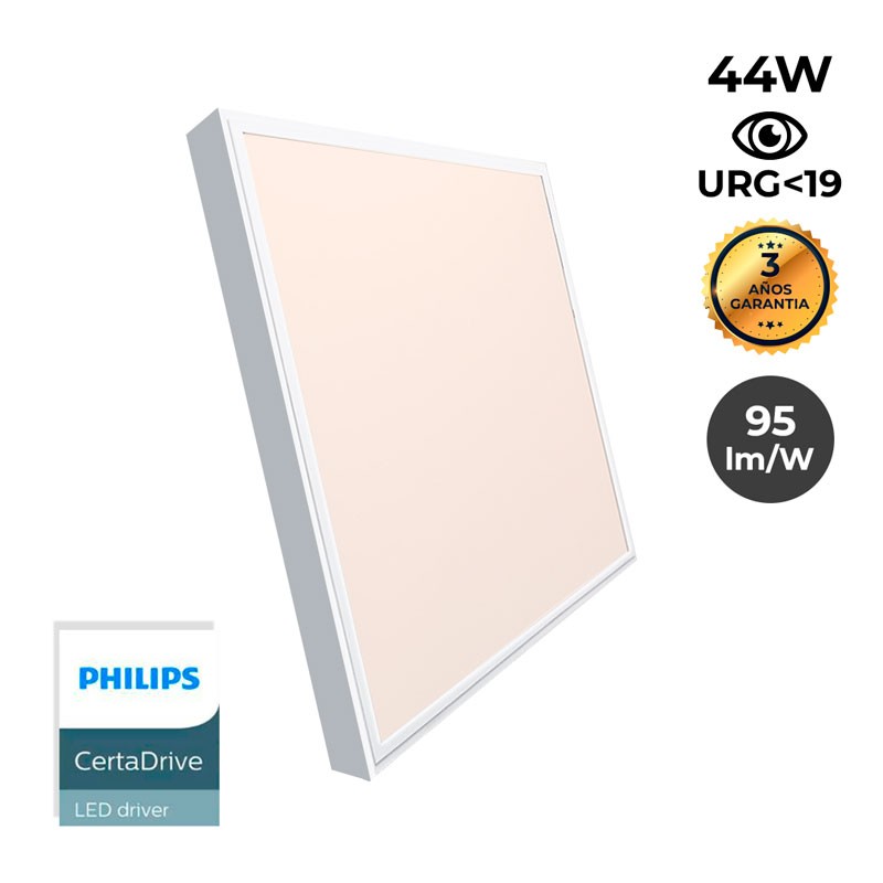 60X60 cm slim surface LED panel - PHILIPS Driver - 44W - UGR19 - with mounting KIT