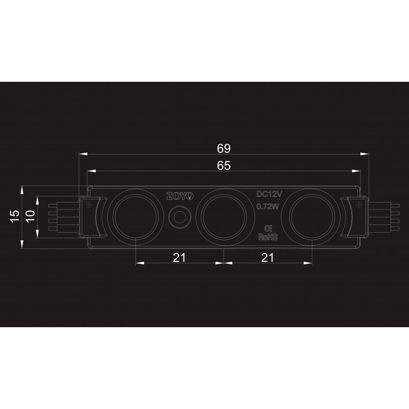 RGB LED modules for signage 0.72W 12V-DC IP65 140º.