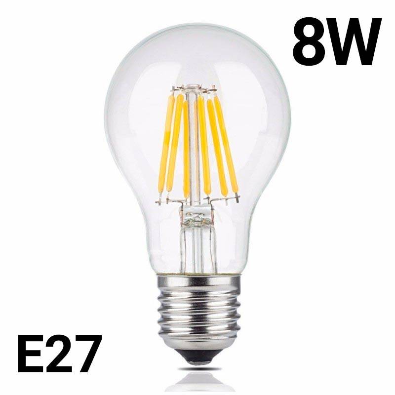 LED Filament Bulb E27 60 - 8W - Transparent