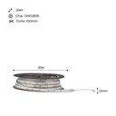 LED Strip 220V - 300W (2400xSMD2835) - 12mm - Outdoor use: IP67 - 20 meter roll