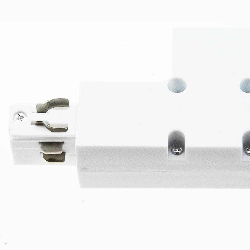 Rigid tee for surface mounted three-phase rail - LEFT