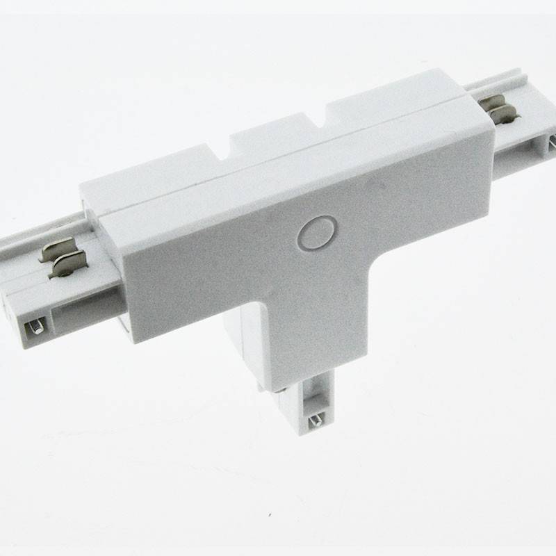 Rigid tee for surface mounted three-phase rail - LEFT