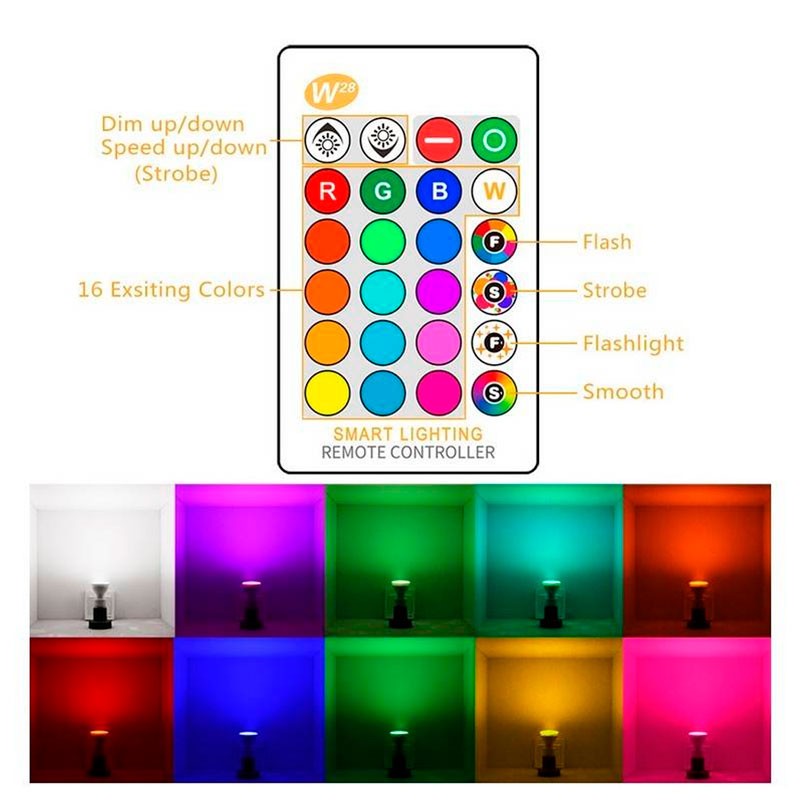 GU10 RGBW 5W LED Bulb GU10 RGBW 5W with remote control
