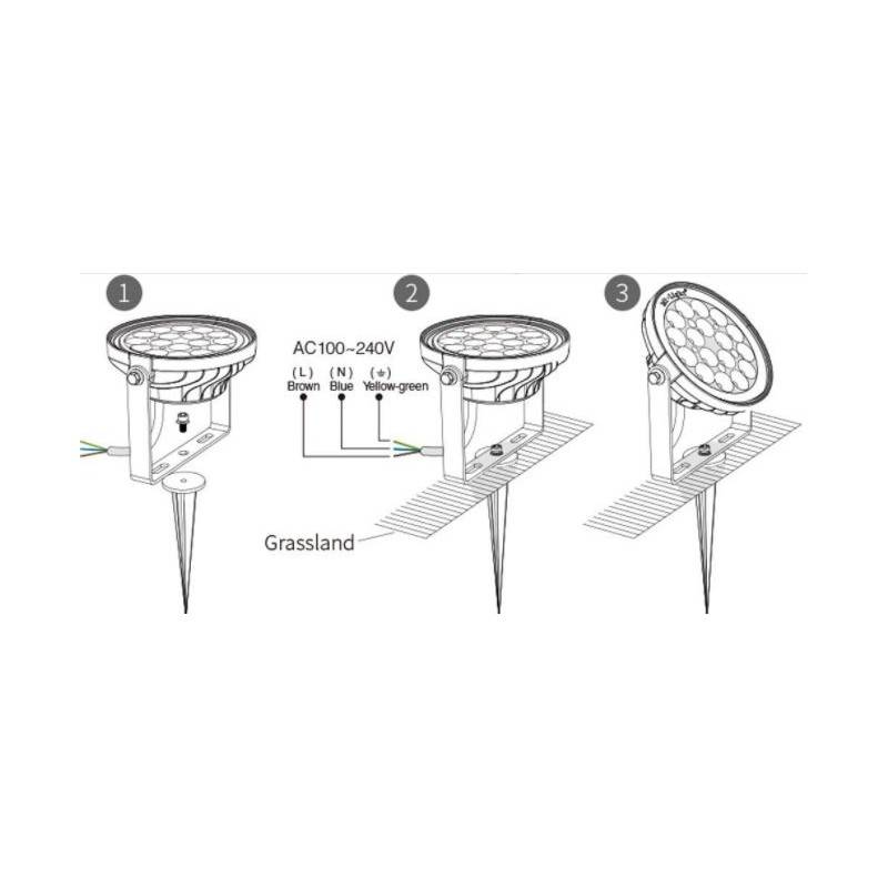 LED garden spotlight with spike 15W RGB+CCT RF/WiFi control : Mi Light