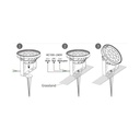 LED garden spotlight with spike 15W RGB+CCT RF/WiFi control : Mi Light
