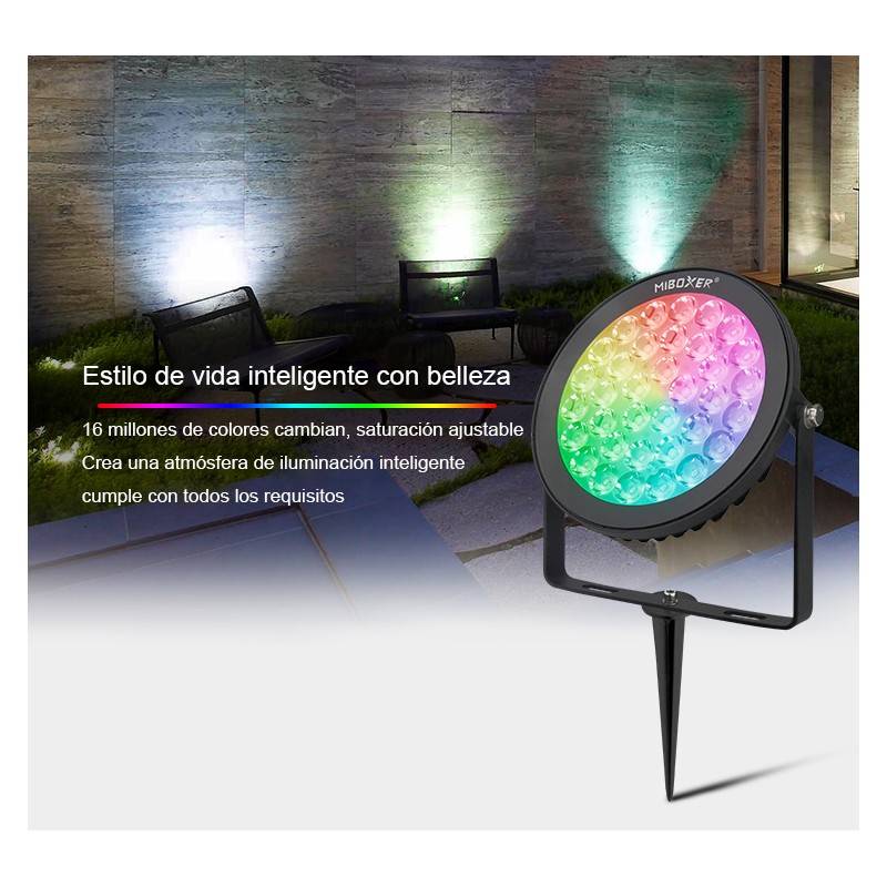 LED garden spotlight with spike 15W RGB+CCT RF/WiFi control : Mi Light