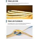 COB LED Strip 24V DC - 12W/m - Colours - 8mm - IP20 - 5m roll - Cut every 4 cm