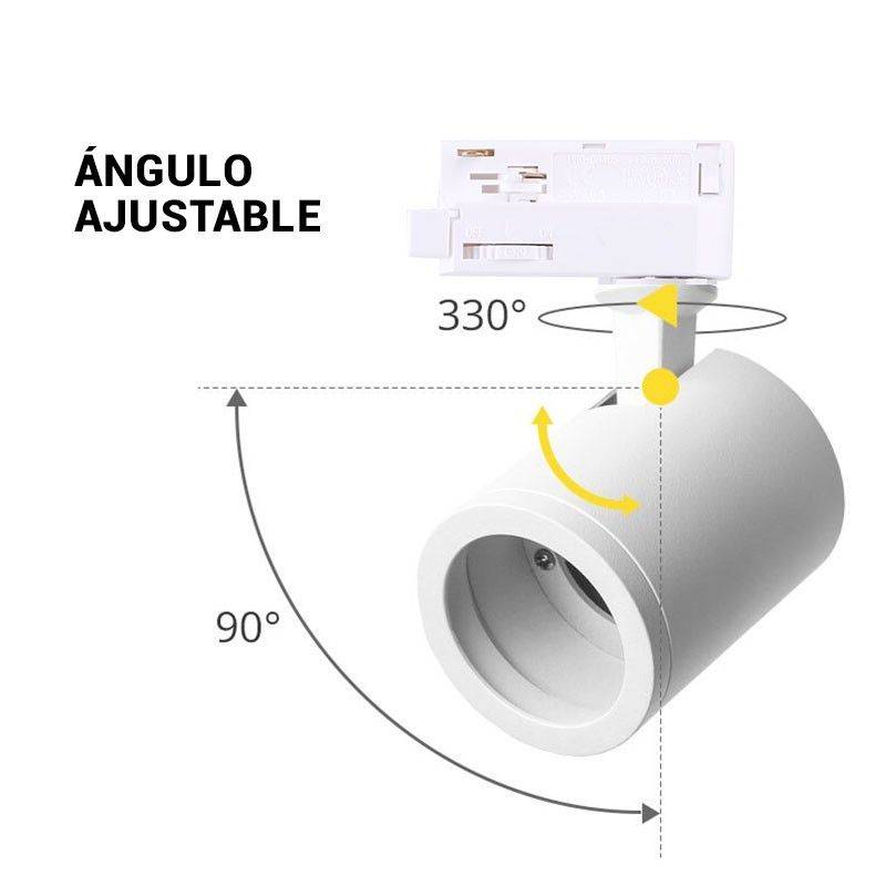 LED Track Spotlight Single Phase GU10 Orientable