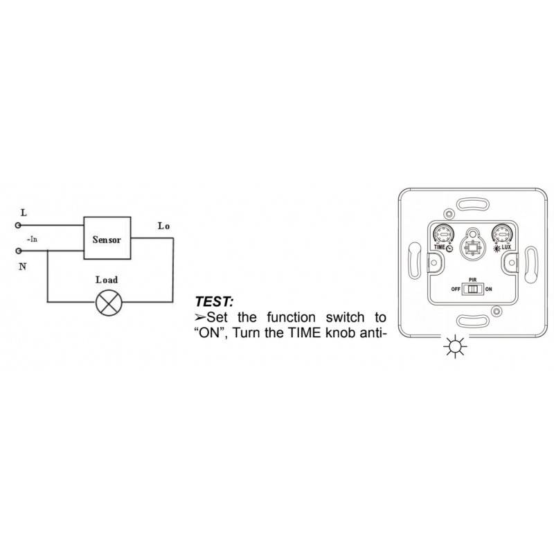 160º square PIR wall-mounted motion sensor