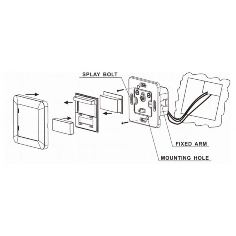 160º square PIR wall-mounted motion sensor
