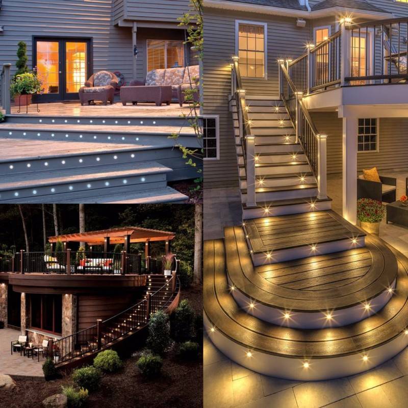 Kit of 6 staircase lights 0.8W RGB 12V-DC Ø24x38.5mm