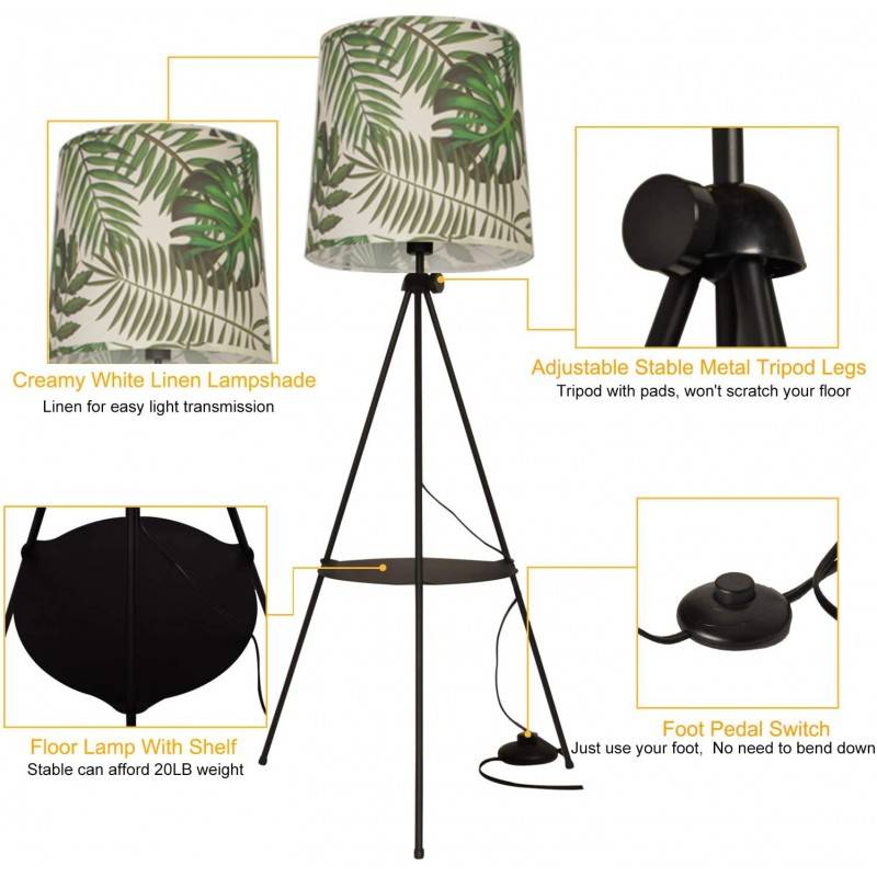 Tripod Floor Lamp with Table "Madison".