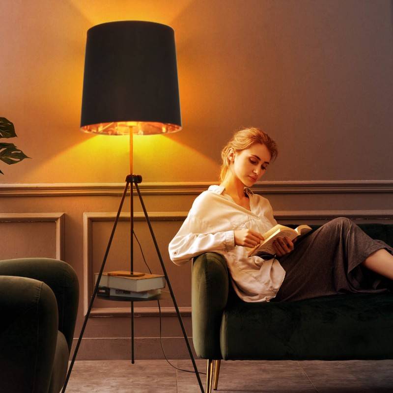 Tripod Floor Lamp with Table "Madison".