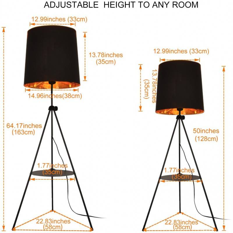 Tripod Floor Lamp with Table "Madison".