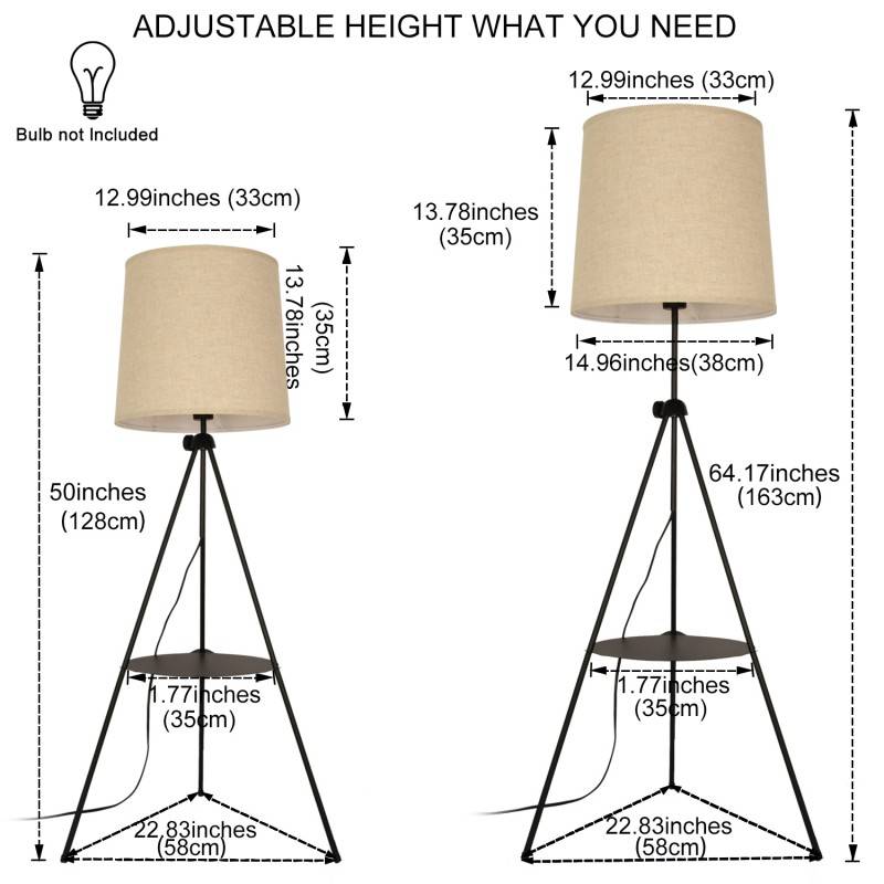 Tripod Floor Lamp with Table "Madison".