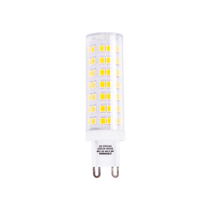 Tubular G9 LED Bulb - 220/240V AC - 6W - Dimmable