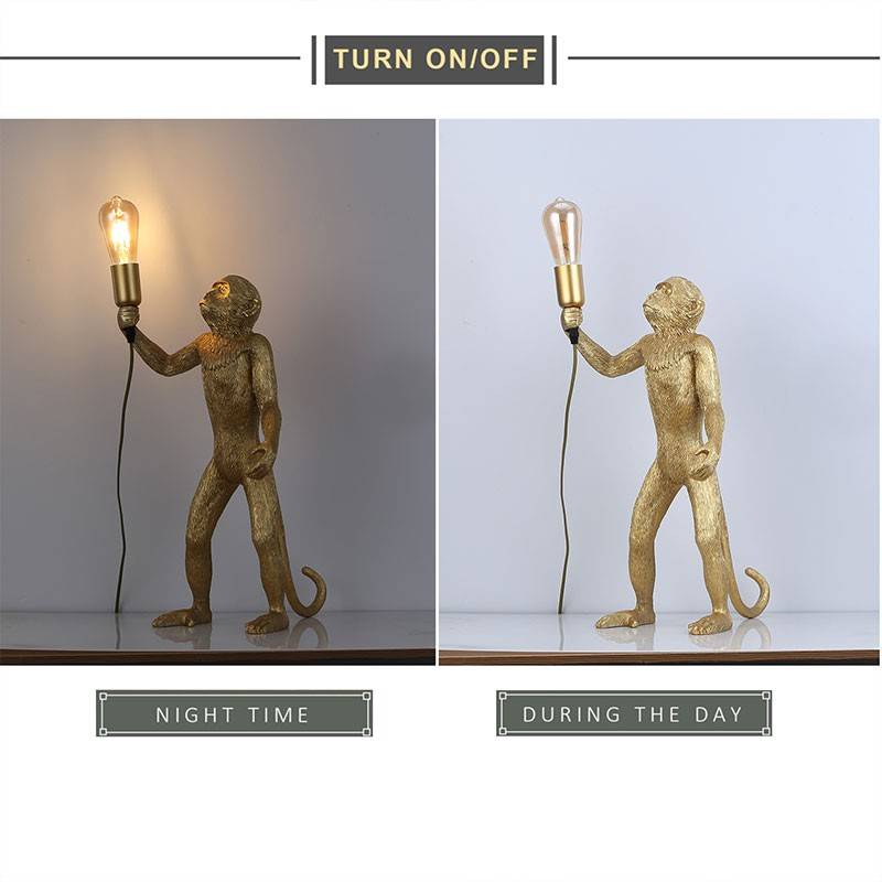 Resin monkey lamp "Micu".