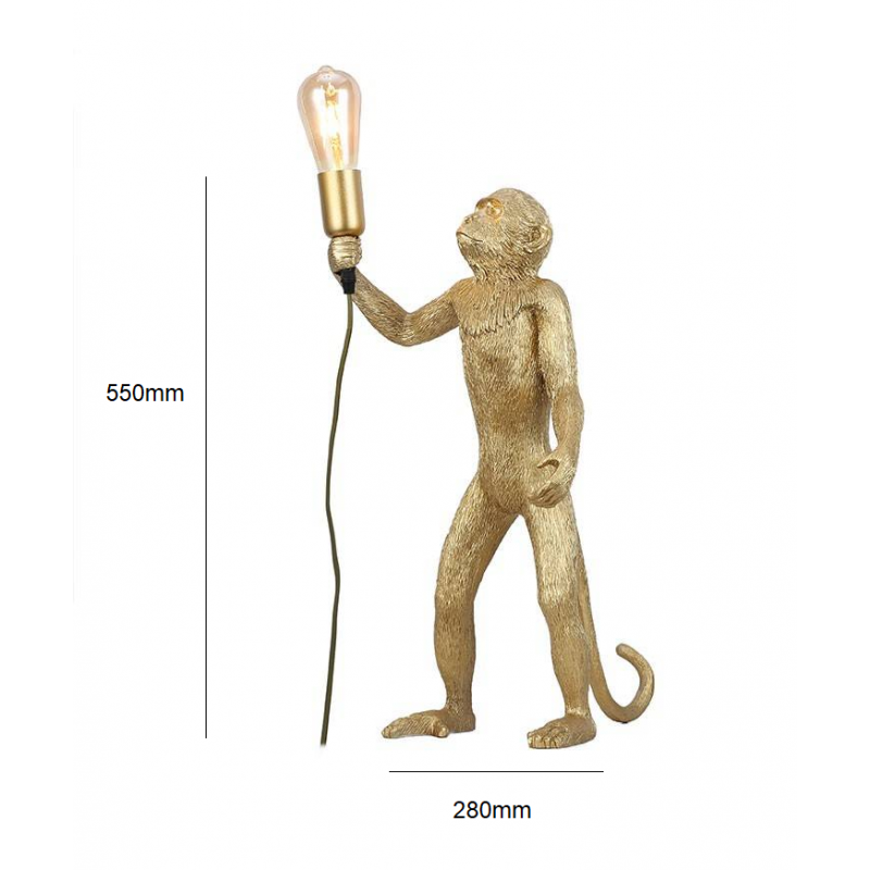 Resin monkey lamp "Micu".