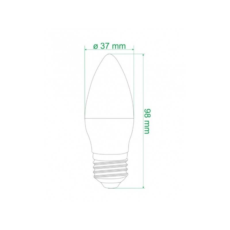 LED candle bulb E27 C37 4.2W 300lm Opal