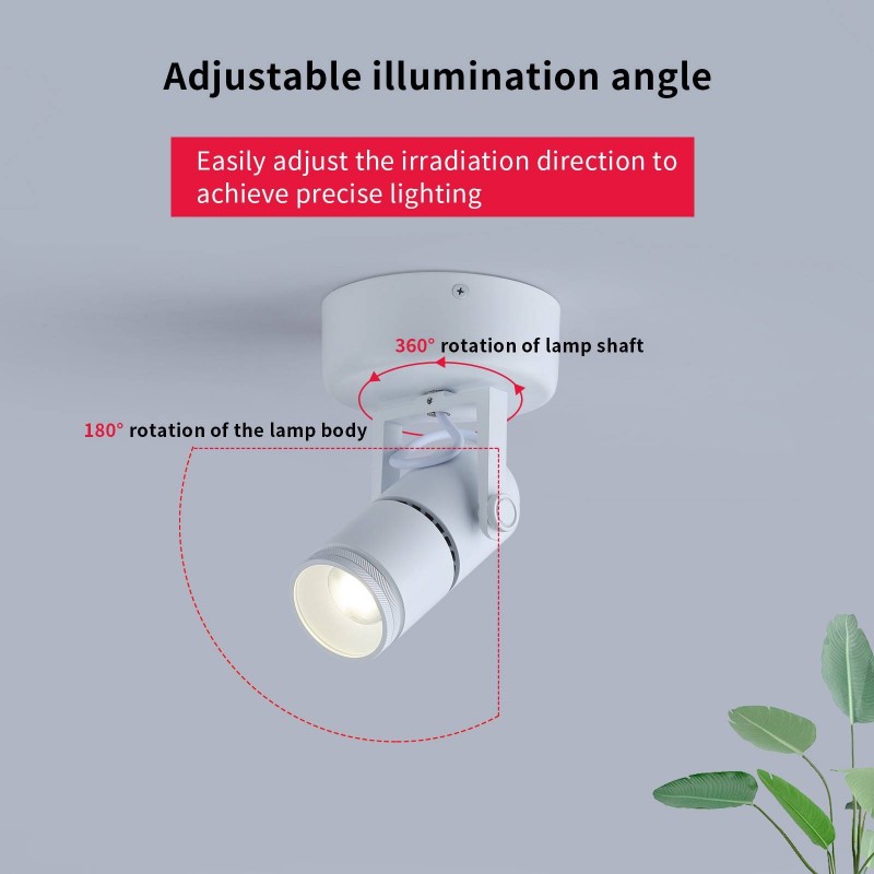 Wall and ceiling light LED COB "ESCOP" Adjustable with adjustable light angle  - 12W