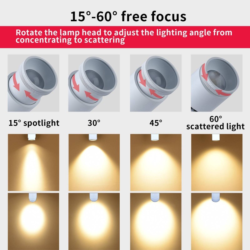 Wall and ceiling light LED COB "ESCOP" Adjustable with adjustable light angle  - 12W