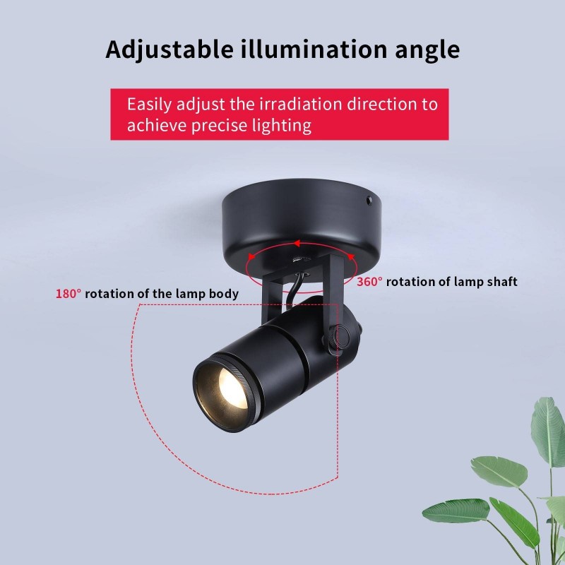 Wall and ceiling light LED COB "ESCOP" Adjustable with adjustable light angle  - 12W