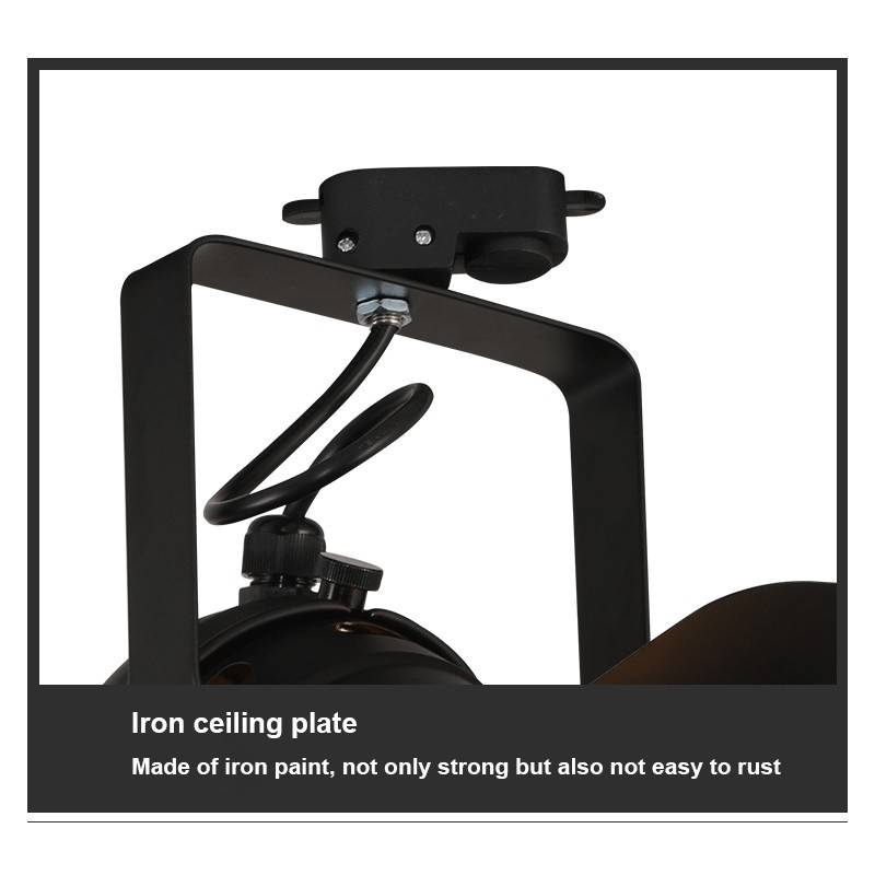 Extending and adjustable spotlight for 1-phase track - "Cinema" - E27