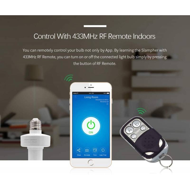 E27 WiFi Smart Lamp Holder Adapter | SONOFF SLAMPHER