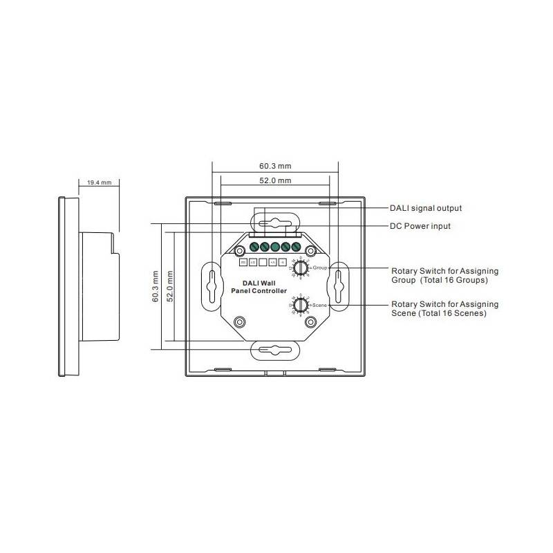 CCT touch dimmer mechanism for 4 zone LED lighting - SUNRICHER - DALI